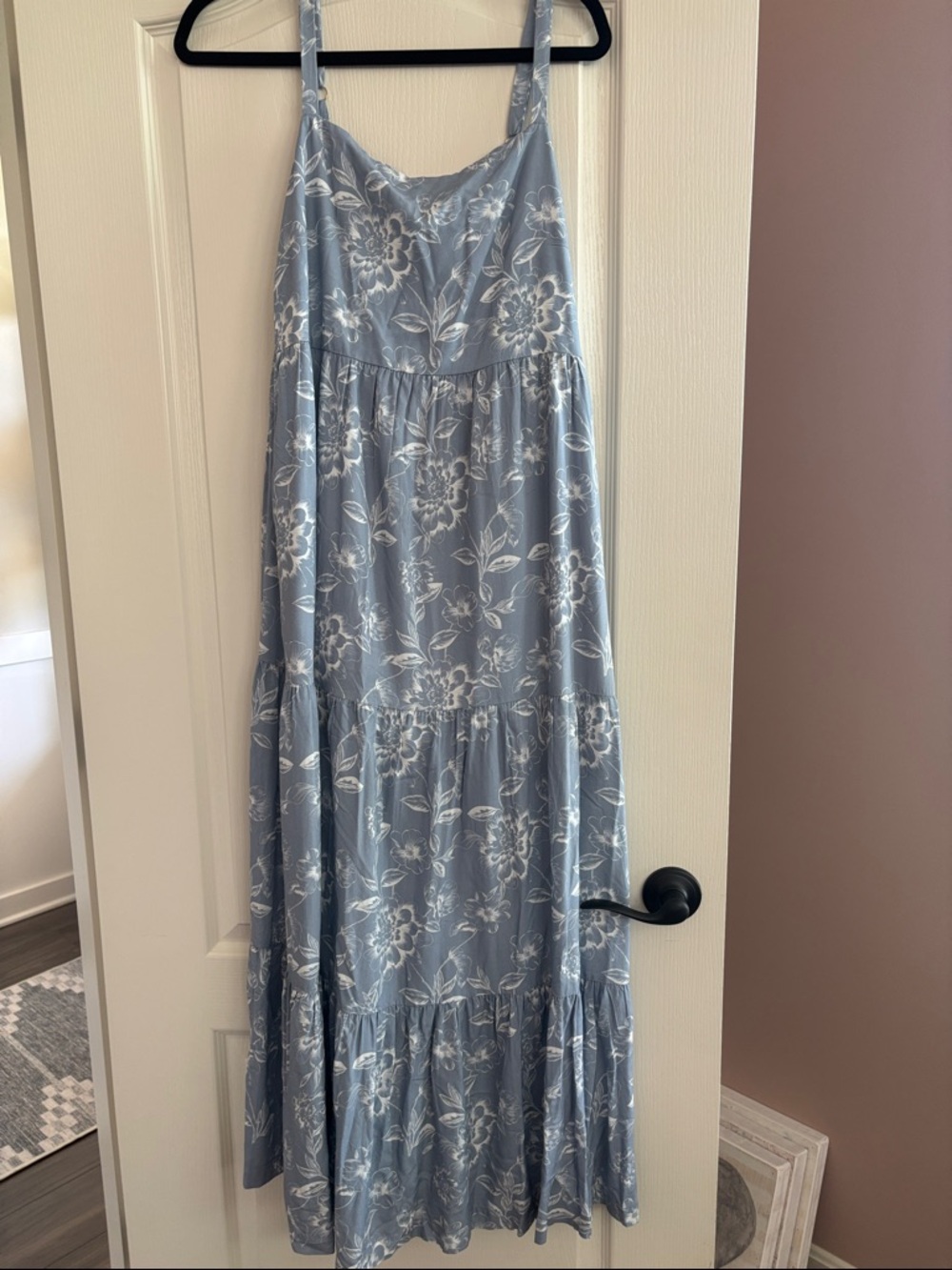 Hermoza x Loverly Grey Light Blue and White Floral Maxi Dress